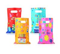 Brencco Lot de 50 Sac Cadeau Anniversaire, Sachet Anniversaire Enfant, Sacs Cadeaux, Pochette Cadeau Garcon et Filles Sachet Bonbons, 16.5×25 cm