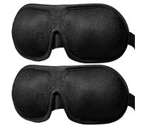 Brencco Masque de Nuit - Lot de 2 Masque Sommeil pour Hommes & Femmes Anti-lumière Cache Yeux Design Zero Pression 3D Confortable et Doux pour Voyage Dormir Méditation Siestes