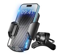 Brencco Support Téléphone Voiture Grille Aeration Rotation 360° Crochet Métallique & Double Pied Porte Portable Téléphone Voiture pour Smartphone de 4.0''-7.0''