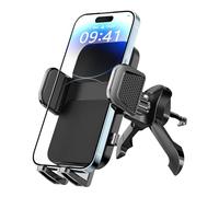 Brencco Support Telephone Voiture Grille Aeration, Rotation 360° Porte Téléphone Voiture, Ultrastable Accroche avec Smartphone/GPS 4,0''-7,0''