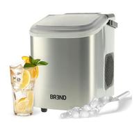 BREND BR-2213 Machine à Glaçons avec Pelle et Bac d’Égouttage - Glaçons Petits ou Grands - Machine à Glaçons Portable - Machine à Glace Automatique - 10 kg en 24 h - Acier Inoxydable