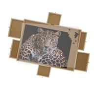 BREND BR-2217 Plateau de Puzzle pour 1500 Pièces - Plateau en Bois avec 6 Tiroirs - Couvercle Inclus - Rangement Compact