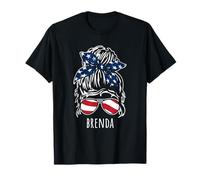 Brenda Chignon à cheveux désordonnés avec lunettes de soleil ruban USA T-Shirt