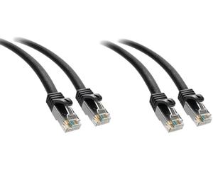 BRENDAZ Lot de 2 câbles Ethernet Cat6a, 15,2 m, câble de raccordement UTP sans accroc, 10 Gbit/s, 24 AWG, pour réseau, ordinateurs, routeurs et commutateurs (15,2 m)