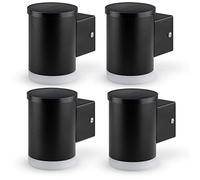 Brendz Accra | Applique murale exterieur solaire à LED | Lampe solaire exterieur de 50 Lumens, blanc chaud 3000k, Imperméable IP44 | Eclairage exterieur solaire (Lot de 4)