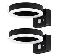 Brendz Applique murale exterieur solaire, Detecteur de mouvement, 600 Lumens, blanc chaud 3000k, Imperméable IP44, Eclairage exterieur solaire avec 3 Modes de Lumière (Lot de 2)