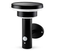 Brendz Applique murale exterieur solaire, Detecteur de mouvement, Lampe solaire exterieur, 600 Lumens, blanc chaud 3000k, Imperméable IP44, Eclairage exterieur solaire avec 3 Modes de Lumière