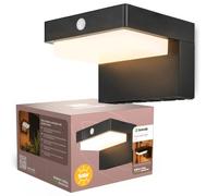 Brendz Applique murale solaire LED d'extérieur avec détecteur de mouvement, 400 lumens, étanche IP44, 2 modes d'éclairage, lumière blanche chaude 3000 K, lampe solaire LED pour extérieur, Lima