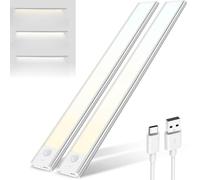 Brendz Bande lumineuse LED rechargeable USB-C, 3 températures de couleur | détecteur de mouvement intérieur, lumières d'armoire à intensité variable pour placards, chambres, armoires magnétiques