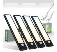 Brendz Bande lumineuse LED rechargeable USB-C, 3 températures de couleur | détecteur de mouvement intérieur, lumières d'armoire à intensité variable pour placards, chambres, armoires magnétiques