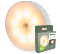 Brendz Lampe Detecteur de Mouvement Interieur Ronde, Rechargeable par USB-C, Magnétique, Blanc Chaud 3000K, Veilleuse, Lampe LED Rechargeable, Lampe Placard