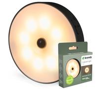 Brendz Lampe Detecteur de Mouvement Interieur Ronde, Rechargeable par USB-C, Magnétique, Blanc Chaud 3000K, Veilleuse, Spot LED Rechargeable, Lampe Placard, noir