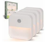 Brendz Lot de 4 lampes d'escalier LED avec détecteur de mouvement, rechargeables USB-C, magnétique, blanc chaud 3000 K, éclairage d'armoire, veilleuse, éclairage d'escalier, Inuk