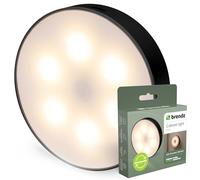 Brendz Lumiere LED Rond pour Armoire, Commande Tactile, Rechargeable USB-C, Dimmerable, Magnétique, 3 Températures de Couleur, Veilleuse, Lampe LED Rechargeable, Lampe Placard, noir