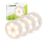 Brendz Lumiere LED Rond pour Armoire, Commande Tactile, Rechargeable USB-C, Dimmerable, Magnétique, 4 pièces, 3 Températures de Couleur, Lampe LED Rechargeable, Lampe Placard