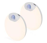 Brendz Veilleuse Detecteur de Movement Ronde, Rechargeable par USB-C, Magnétique, 2 pièces, Blanc Chaud 3000K, Variable, Lampe LED Rechargeable, Lumiere LED, Lampe Placard
