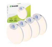 Brendz Veilleuse Detecteur de Movement Ronde, Rechargeable par USB-C, Magnétique, 4 pièces, Blanc Chaud 3000K, Variable, Lampe LED Rechargeable, Lumiere LED, Lampe Placard