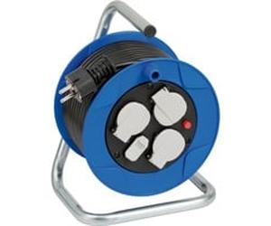 Brennenstuhl 1079180600 multiprise 15 m 3 sortie(s) CA Intérieure Noir, Bleu, Blanc, Tambour à câble