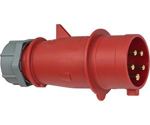 Brennenstuhl 1081320 Fiche CEE avec inverseur de phase IP44, 400 V, Rouge/gris
