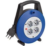 Brennenstuhl - 1094735 - Vario Line - Enrouleur 15 m avec 4 Prises Italiennes, Bleu