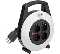Brennenstuhl - 1094735 - Vario Line - Enrouleur 15 m avec 4 Prises Italiennes, Gris