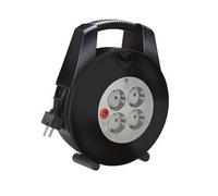 Brennenstuhl - 1094735 - Vario Line - Enrouleur 15 m avec 4 Prises Italiennes, Noir, 1093205