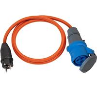 Brennenstuhl 1132910025 A1943302751132910025 Alargador/adaptador IP44 H07RN F 3G 2,5 230V/16A Con clavija y toma de corriente CEE (1,5 m), Orange, Noir, 1,5m