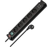 Brennenstuhl Multiprise Bremounta 1150660315 avec ports USB pour montage fixe Noir