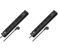 BRENNENSTUHL 1150660315 - Base múltiple Bremounta Con puertos USB apta Para montaje fijo (Color Negro) (Lot de 2)
