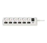 Brennenstuhl 1153110126 bloc multiprise 6 prises 2 m H05VV-F 3G1,5 blanc + switches
