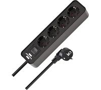 BRENNENSTUHL 1153240000 - Base múltiple Ecolor Negra Con diseño compacto (4 Tomas)