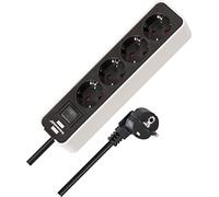 BRENNENSTUHL 1153240020 - Base múltiple Ecolor Blanca/Negra Con diseño compacto (4 Tomas)