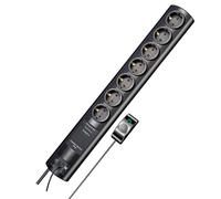 Brennenstuhl 1153300467 Primera-Tec Comfort Switch Plus Prolongateur multiprise, Noir, 2m