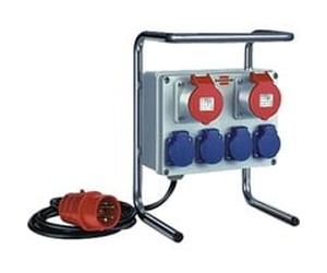 Brennenstuhl 1153750 multiprise 2 m 6 sortie(s) CA Noir, Bleu, Rouge, Argent