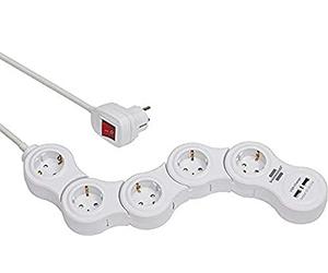 BRENNENSTUHL 1155350210 - Base múltiple maniobrable Vario-Power Con puertos USB