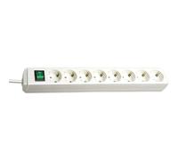 Brennenstuhl Eco-Line + Switch & 1,5 mm² Ø Cable Blanc 8 sortie(s) CA 3 m, Multiprise