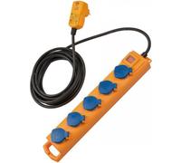 Brennenstuhl 1159900805 multiprise 5 m 5 sorties CA Extérieure Noir, Bleu et Jaune