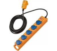 Brennenstuhl 1159900805 multiprise 5 m 5 sorties CA Extérieure Noir, Bleu et Jaune