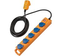 Brennenstuhl 1159900805 Super-Solid SL 544 D FI Bloc multiprise IP54 5 Prises Jaune/Bleu