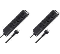 Brennenstuhl 1159960 Bloc multiprise IP44 4 Prises Noir (Lot de 2)