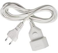 BRENNENSTUHL 1161660 - Alargador eléctrico IP20 H03VVH2-F 2x0,75 de 3 m (Blanco) Con clavija y toma Tipo Euro