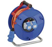Brennenstuhl Tambour de câble de camping CEE 230V de Brennenstuhl (25m de câble H07RN-F 3G2.5 en orange, tambour de câble de caravane avec 2 prises CEE, pour une utilisation extérieure permanente IP44
