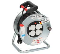 Brennenstuhl 25m H05VV-F 3G1,5 multiprise 4 sortie(s) CA Noir, Rouge, Argent, Blanc