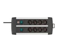 Brennenstuhl 1391000908 - Base múltiple Premium-Alu-Line Technics Con 2 y 3 interruptores (8 Tomas) Multicolore