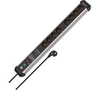 Brennenstuhl 1391014800 Multiprise Premium Protect-Line 8 Prises avec Protection Contre Les surtensions 60 000 A (câble 3 m, avec Interrupteur, fabriqué en Allemagne) Argent/Noir