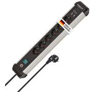 Brennenstuhl 1391030610 multiprise 3 m 6 Sortie(s) CA Intérieure Noir, Argent