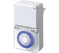 Brennenstuhl Prise minuterie mécanique MMZ 44, Minuteur (Minuteur du jour, IP44 protégé, sécurité enfant & schutzabdeckung) couleur : blanc Blanc G