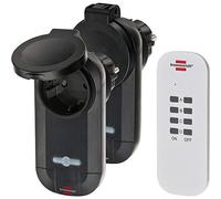 Brennenstuhl 1507030 Comfort-Line RC CE1 0201 Télécommande Radio, Noir/Blanc, Set de 3 Pièces