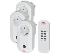 Brennenstuhl Kit de prises télécommandées, Inclut la pile 3 V type CR2032, couleur blanche - 1507040