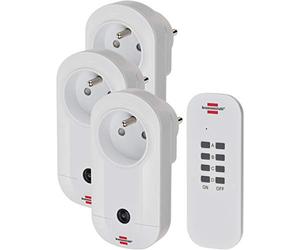 Brennenstuhl 1507041 Set 1 Télécommande et 3 Récepteurs Comfort-Line, Blanc, Taille Unique